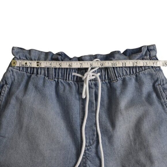 Gap Paperbag Pull On Jean Shorts Light Wash High Waist Size Small - Picture 9 of 11